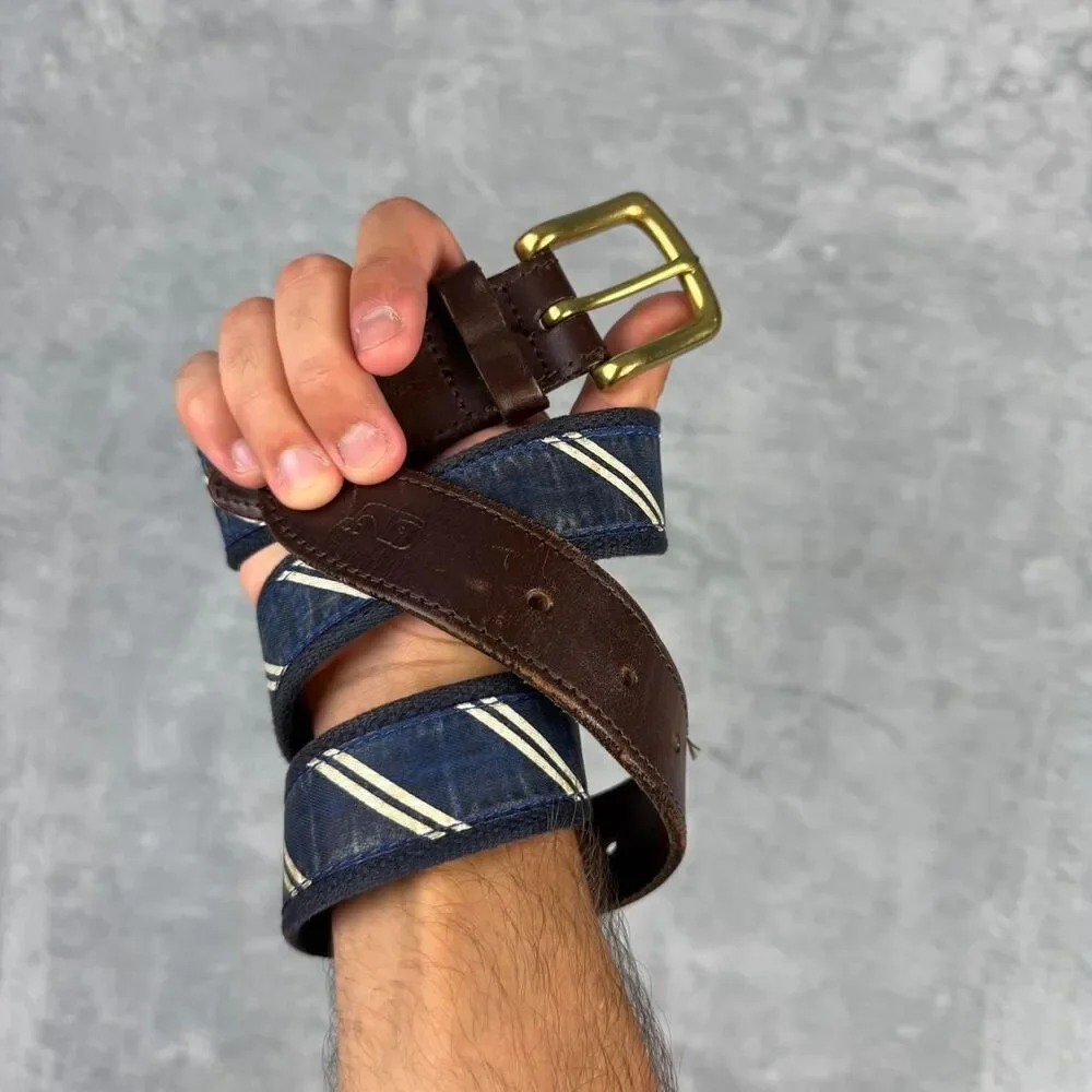 Vineyard-vines Men's Brown and Navy Belt